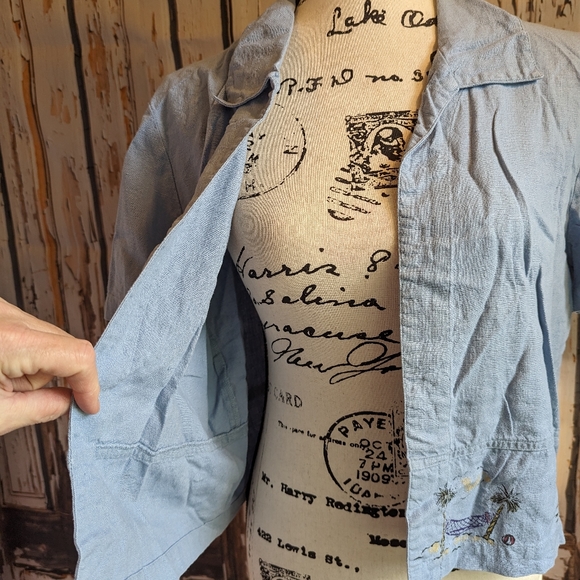 Vintage Sweet Jessie linen blend open cardigan/ jacket - Picture 4 of 9